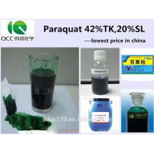 Fournir l&#39;herbicide Paraquat 42% TC 20% SL avec un bon prix N ° CAS: 1910-42-5